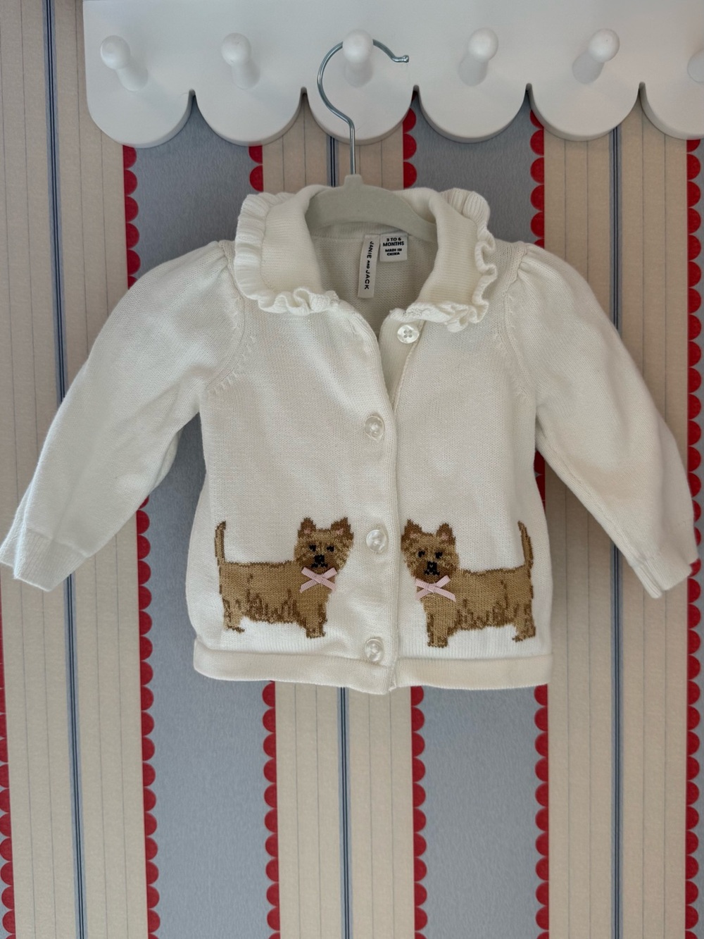 Janie and Jack Cream Knit Baby Sweater